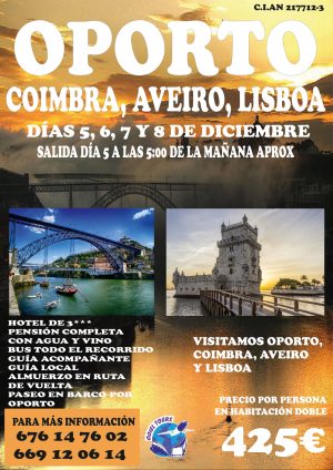 OPORTO, COIMBRA, AVEIRO Y LISBOA