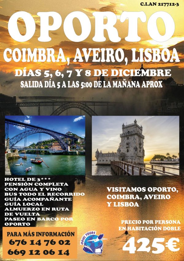OPORTO, COIMBRA, AVEIRO Y LISBOA