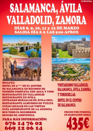 ÁVILA, ZAMORA, SALAMANCA, VALLADOLID
